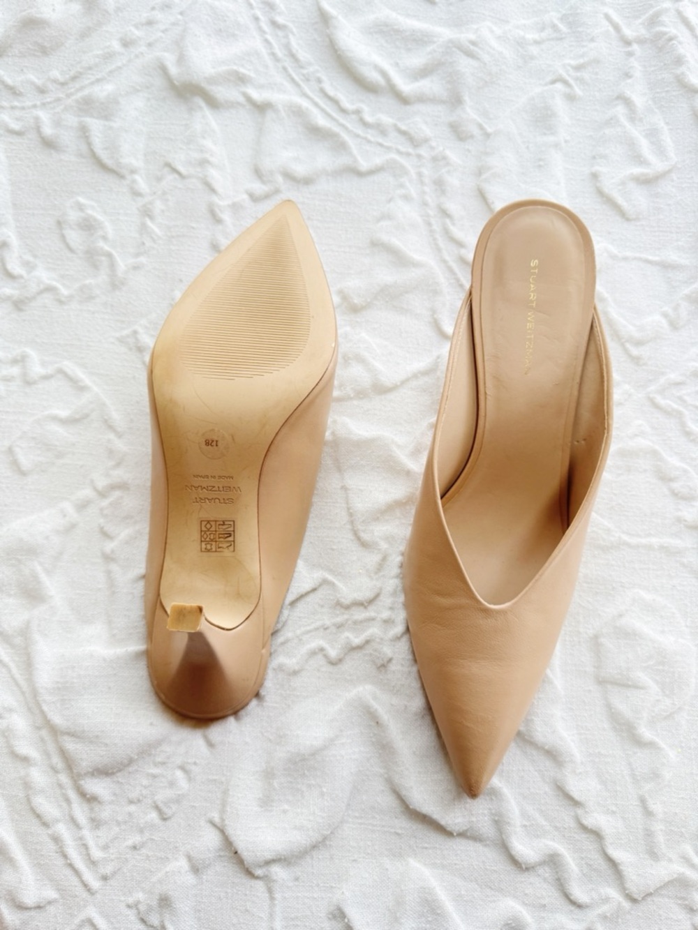 Stuart Weitzman Lula Leather Mules Size 12 - Picture 12 of 13